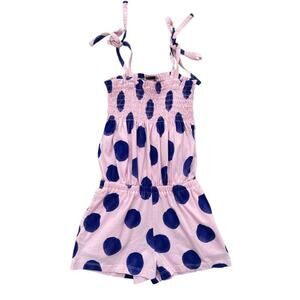 Tea Collection Pink Polka Dot Smocked Romper 6